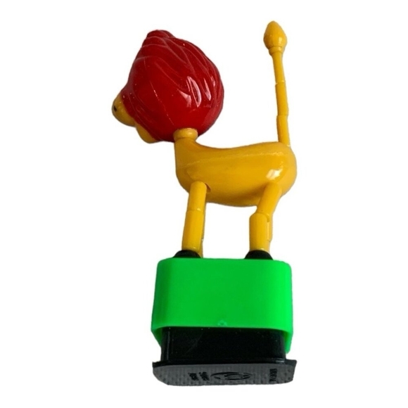 Vintage Lion Plastic Push Thumb Puppet Toy Collectible 4" Retro Animal Toy - Picture 4 of 4